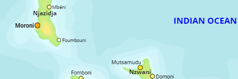 Komoren Inseln und Orte