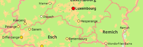 Luxemburg größere Gemeinden und Agglomerationen