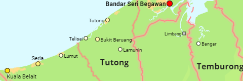Brunei Distrikte und Orte