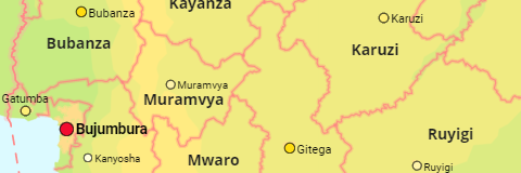 Burundi Provinzen und Städte