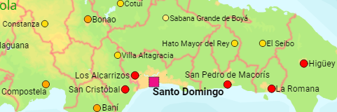 Dominikanische Republik Provinzen und Städte