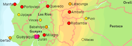 Ecuador Provinzen und Städte