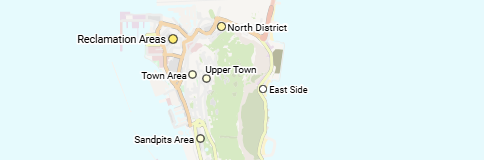 Gibraltar Territorium und Hauptwohngebiete