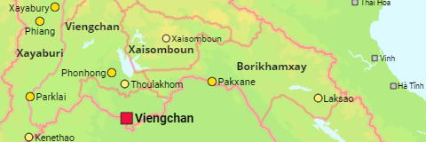 Laos Provinzen und Städte