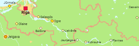 Lettland Regionen und Städte