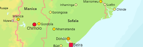 Mozambique Provinzen und Städte