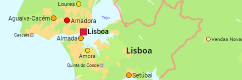 Portugal Regionen und Städte