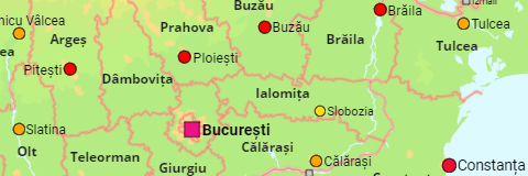 Rumänien Kreise und größere Städte