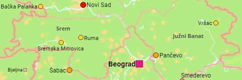 Serbien Regionen, Bezirke und größere Städte