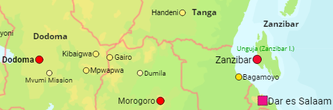 Tansania Regionen und Städte
