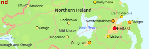 UK Northern Ireland Major Cities